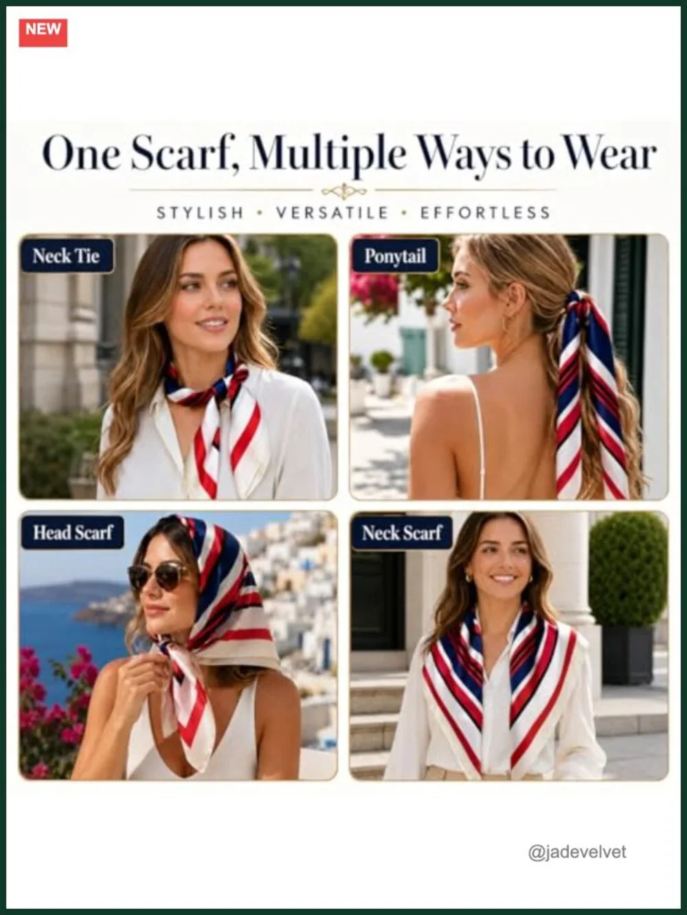 Silky Square Scarf 27.5 Inch Women Hair Neck Scarf Headband Bag Accessory
